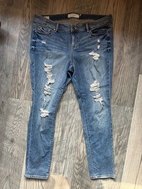 Women’s Distressed Blue Skinny Jeans